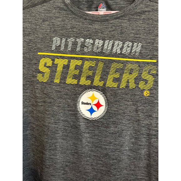 Majestic Pittsburgh Steelers Cool Base Tee Men's XL Grey T-Shirt Short Sleeved - Picture 3 of 8